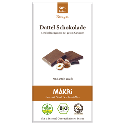 Bio Dattel Schokolade Nougat 50% Kakao (85g)